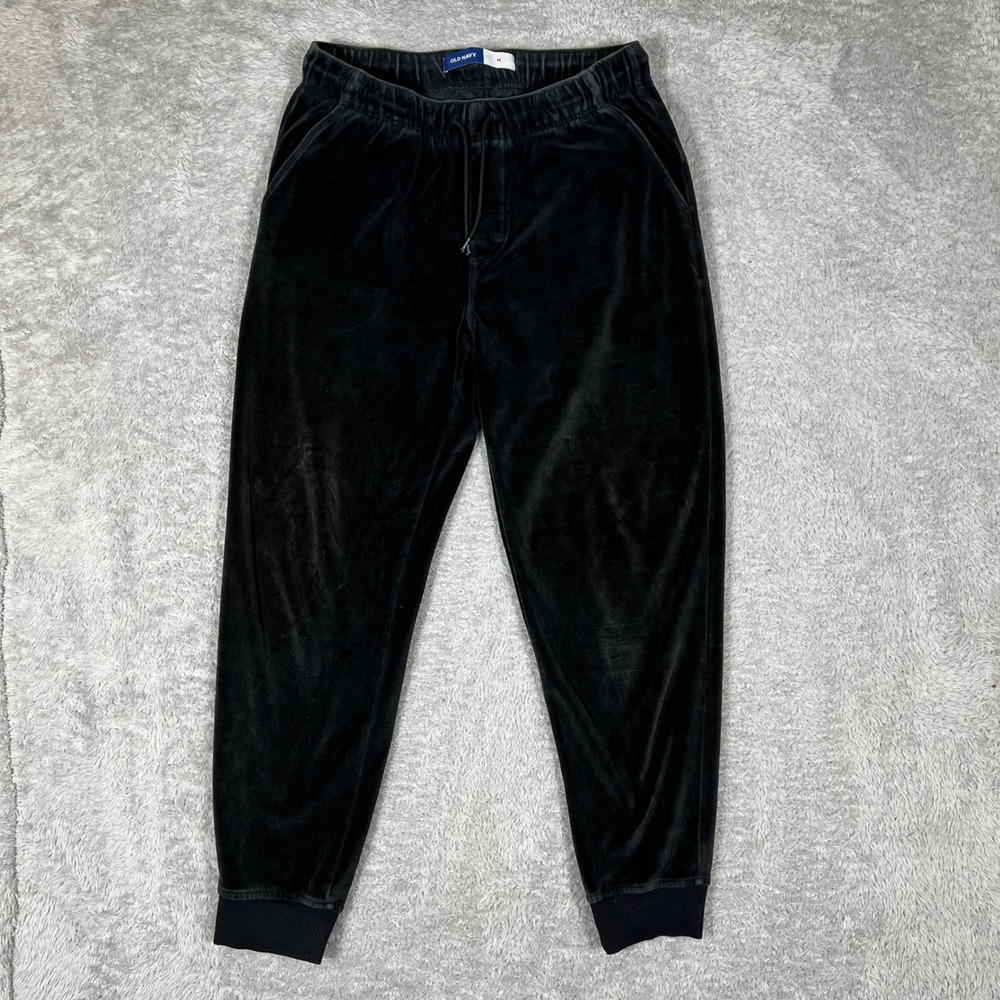 Old Navy Luxe Lounge Velour Joggers Black Jack M S/752420-00